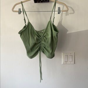 Green Ruched Women's Top